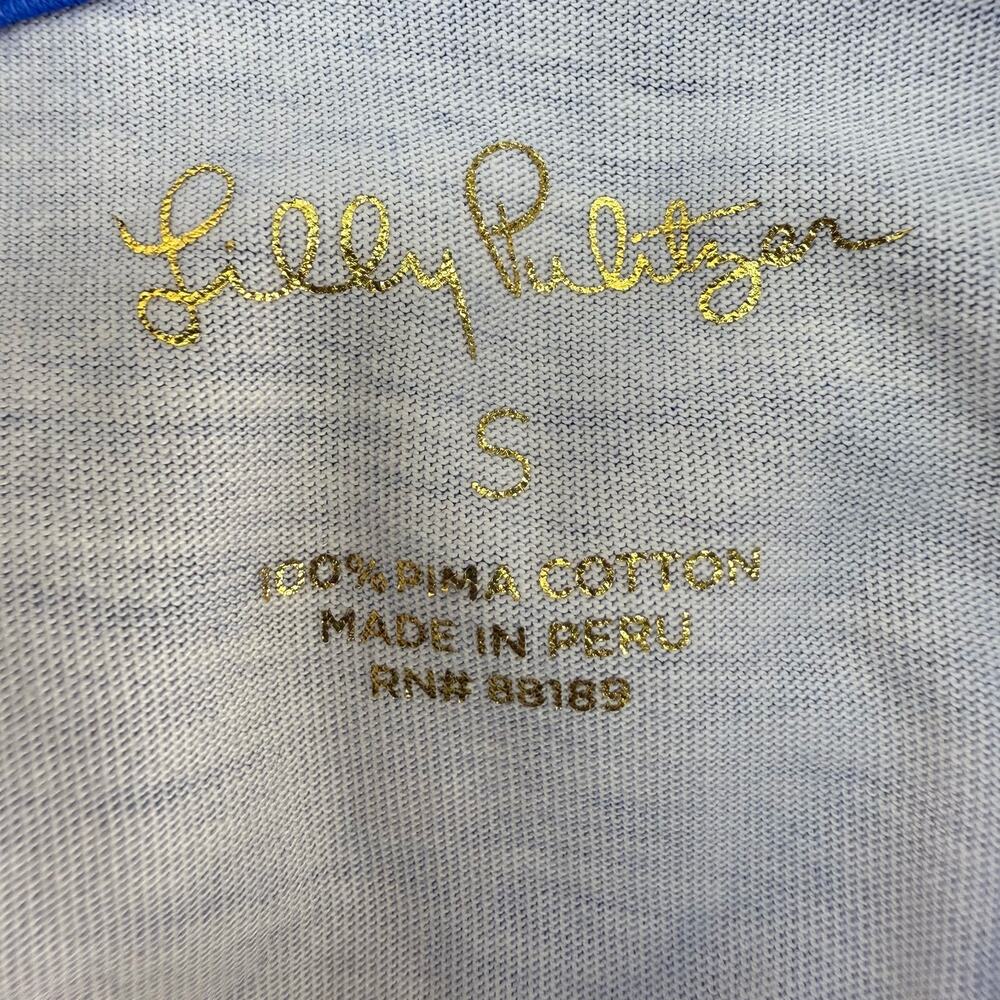 Lilly Pulitzer Grotto Beach Keyhole Shift Dress Women's S Day Blue Gold EUC - Picture 7 of 11